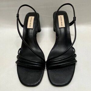 Antonio Melani Celeestie Heels Dress Sandals Women's 11M Black Leather Slingback